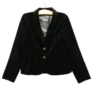 J. Crew Women's Blazer Suit Jacket Long Sleeve Black Actual 35x22.5 Velour